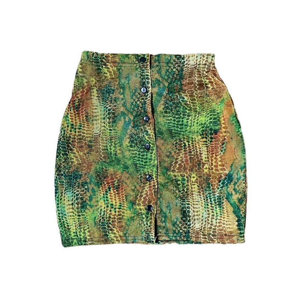 Plt Multi Snake/ Animal Print Mesh Button Matchin… - image 4